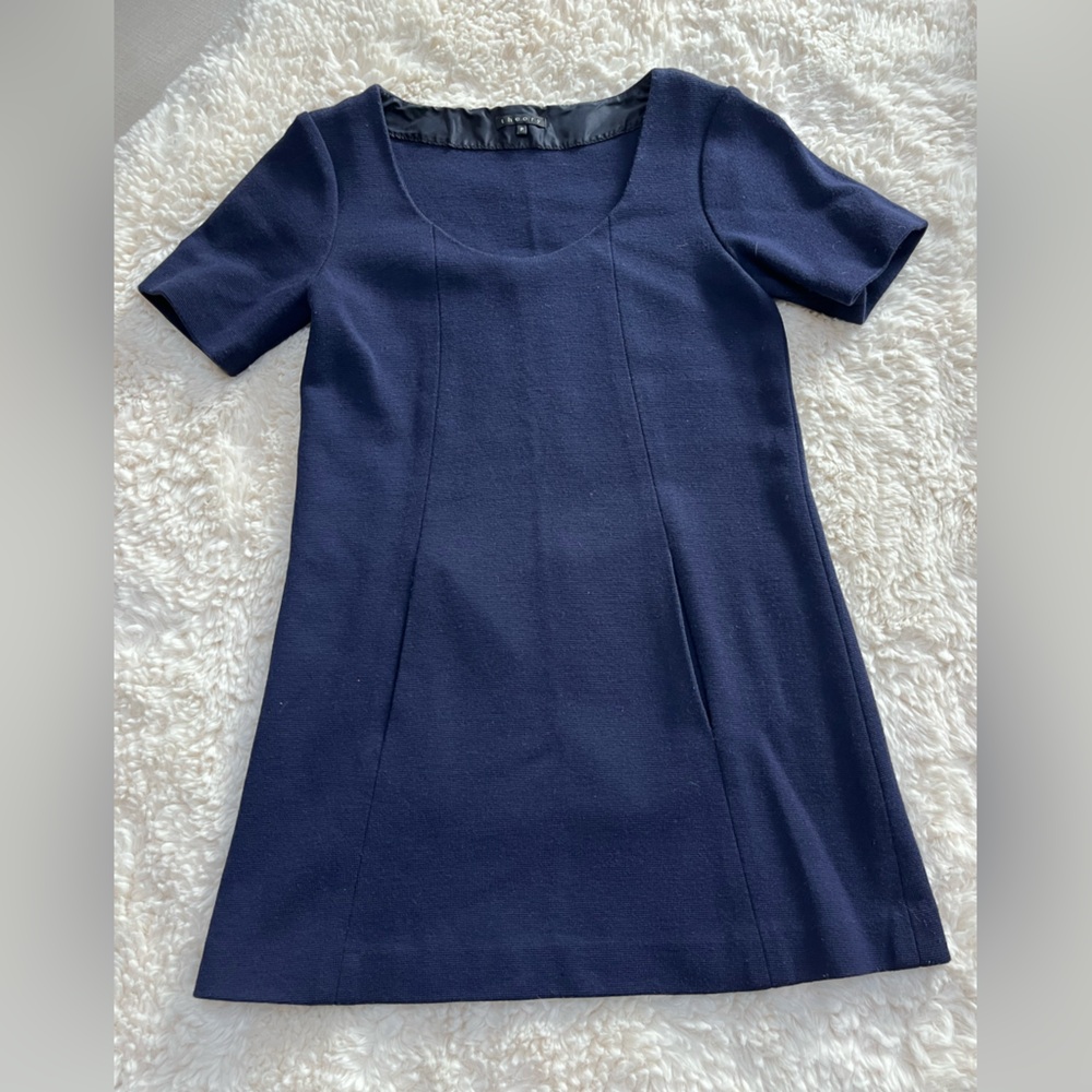 Theory Blue Fitted Blouse with Short Sleeves - Picture 3 of 7